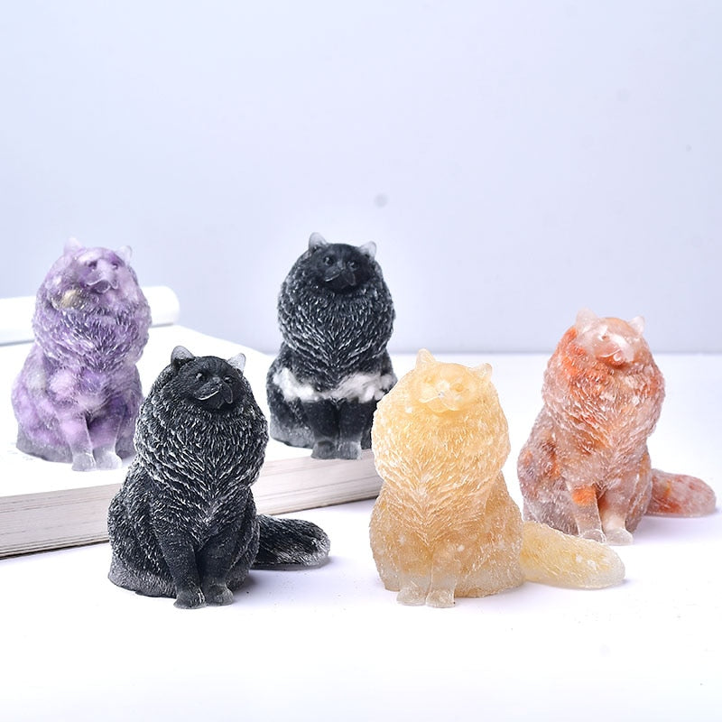 Crystal Cat Statue