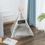 Cushioned Tent Cat Bed - Light Grey / 48X48X46X32CM