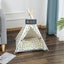 Cushioned Tent Cat Bed - Cream / 48X48X46X32CM