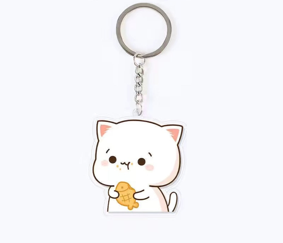 Cute Acrylic Cat Keychain - Fish - Cat Keychains