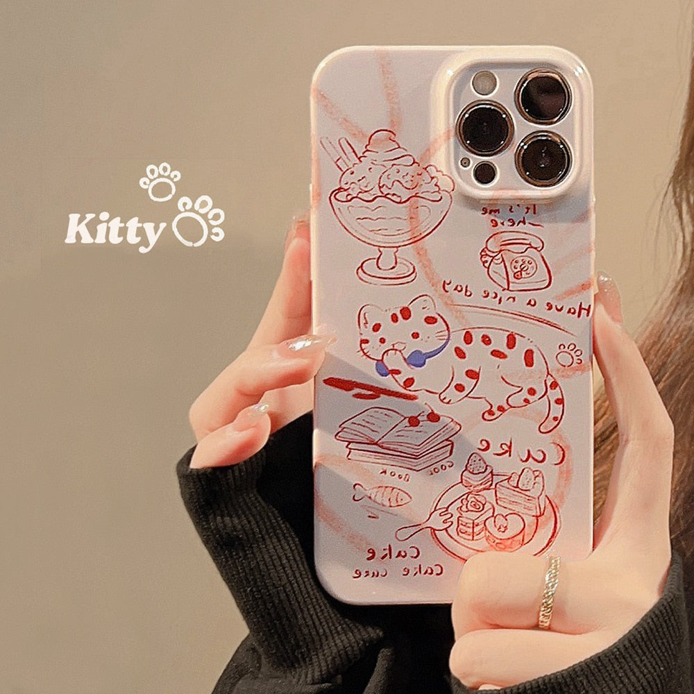 Cute Aesthetic iPhone Cat Phone Case - Cat Phone Case