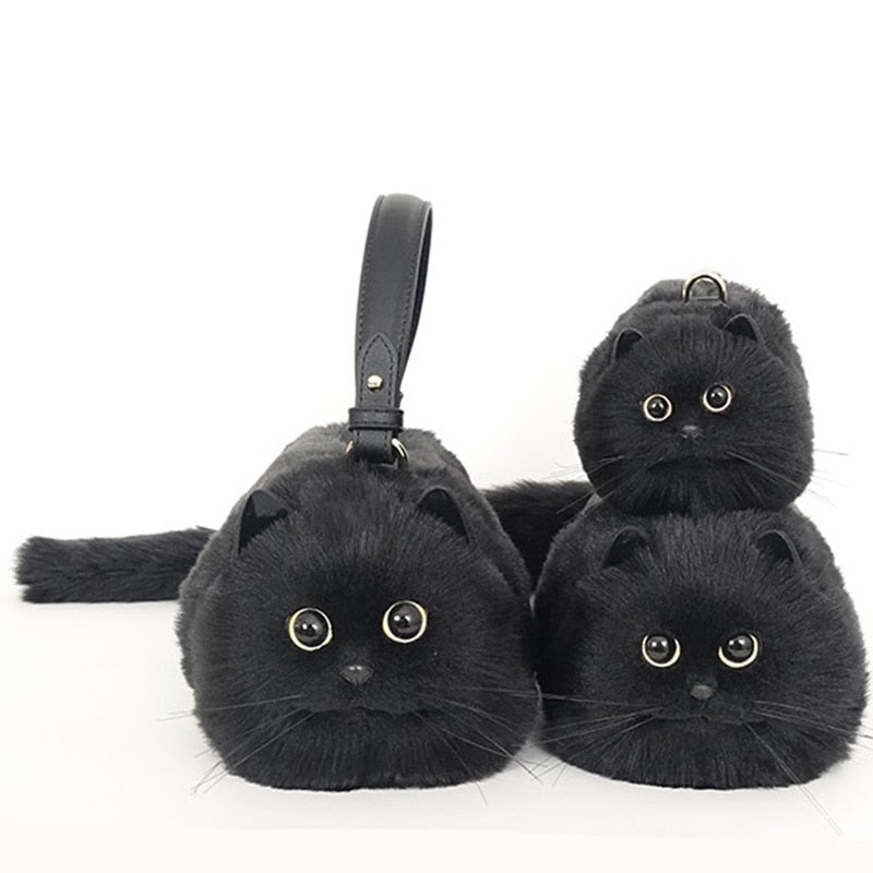 Cute Black Handbag - Cat Handbag