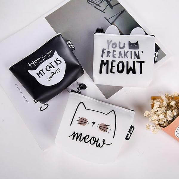 Cute Black & White Cat Wallet - Cat Wallet