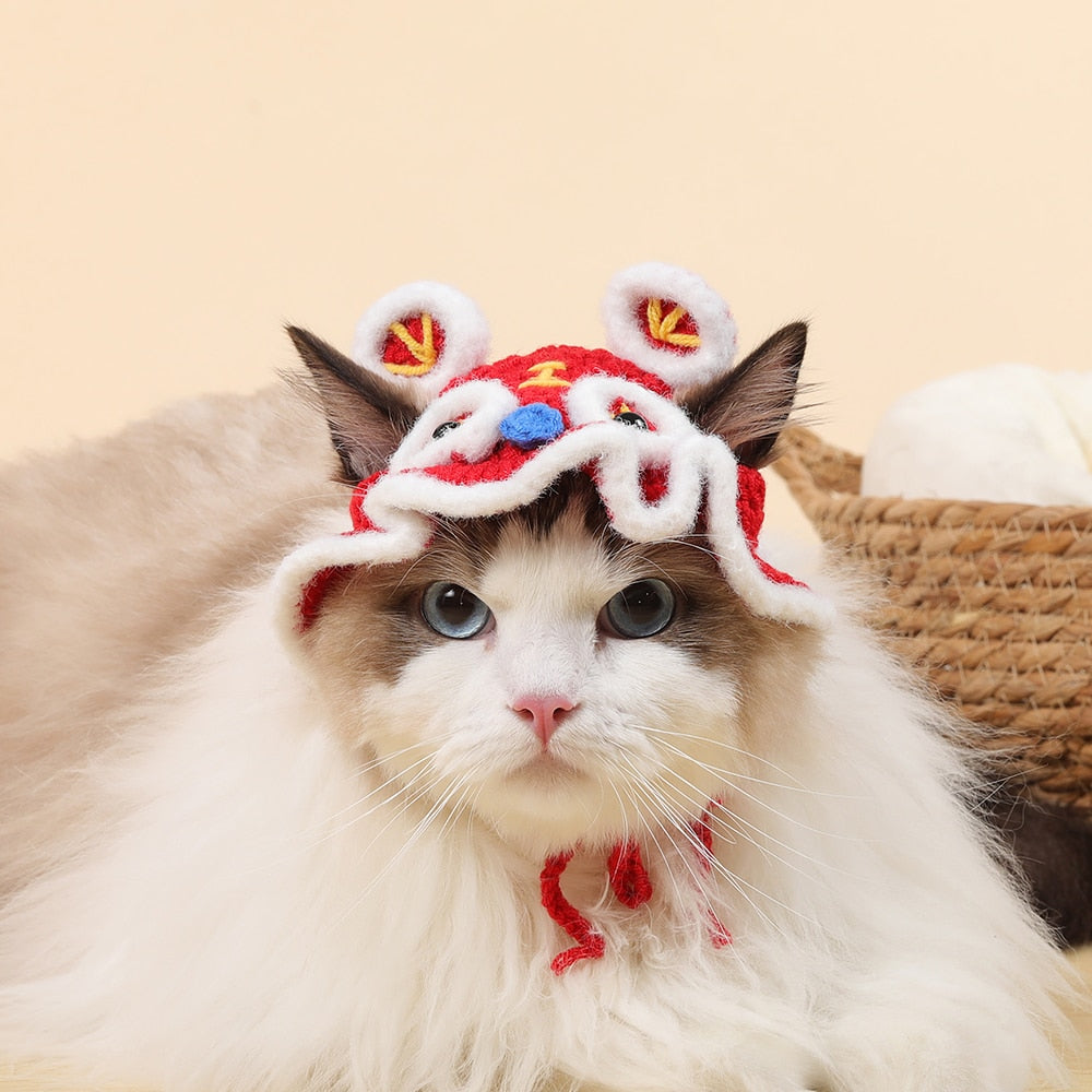 Cute Bucket Hat for Cats - White fleece / S - Hat for Cats