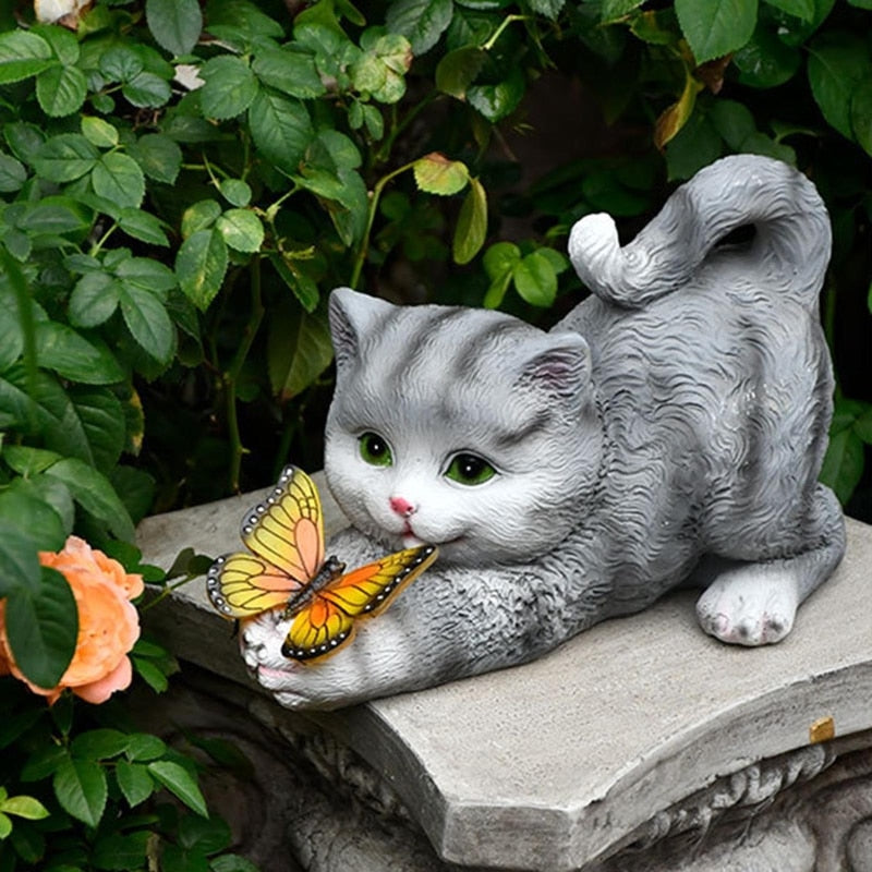 Cute Butterfly Cat Statue