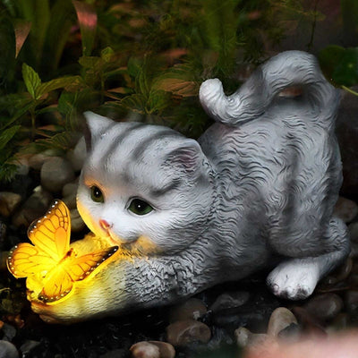 Cute Butterfly Cat Statue
