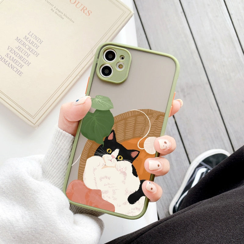 Cute Cartoon Cat iPhone Case - for iphone 7 or 8 / Orange -