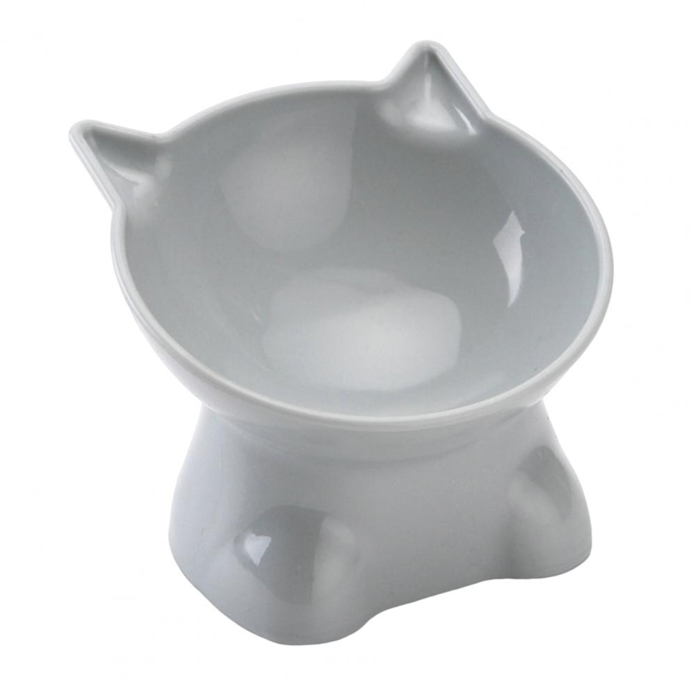 Cute Cat Food Bowls - Grey - Cat Bowls