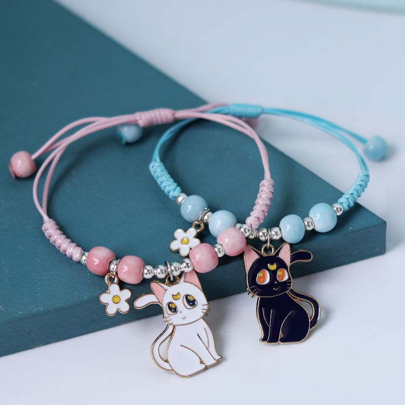Trendy 925 Sterling Silver Naughty Cat Beads Meow Cat Animal Charm fit  Charm Bracelet DIY Jewelry Making for Girl Gift
