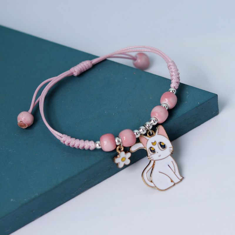 Cute Cat Friendship Bracelet - White - Cat bracelet