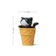 Cute Cat Ice Cream Figurines - Black
