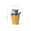 Cute Cat Ice Cream Figurines - Gray
