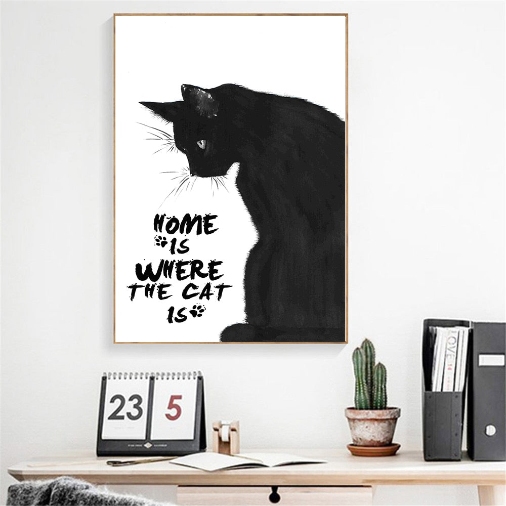 Cute Cat Motivational Posters - 10x15 CM No Framed / White -