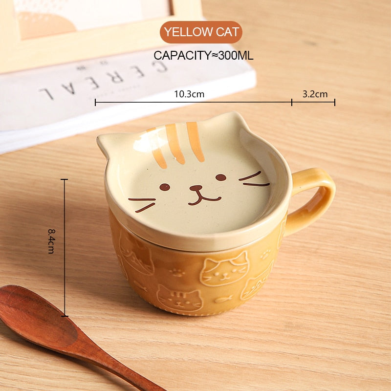 Cute Cat Mug - Yellow