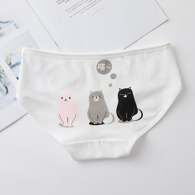 Cute Cat Panties - 3 Cats / M - Cat panties