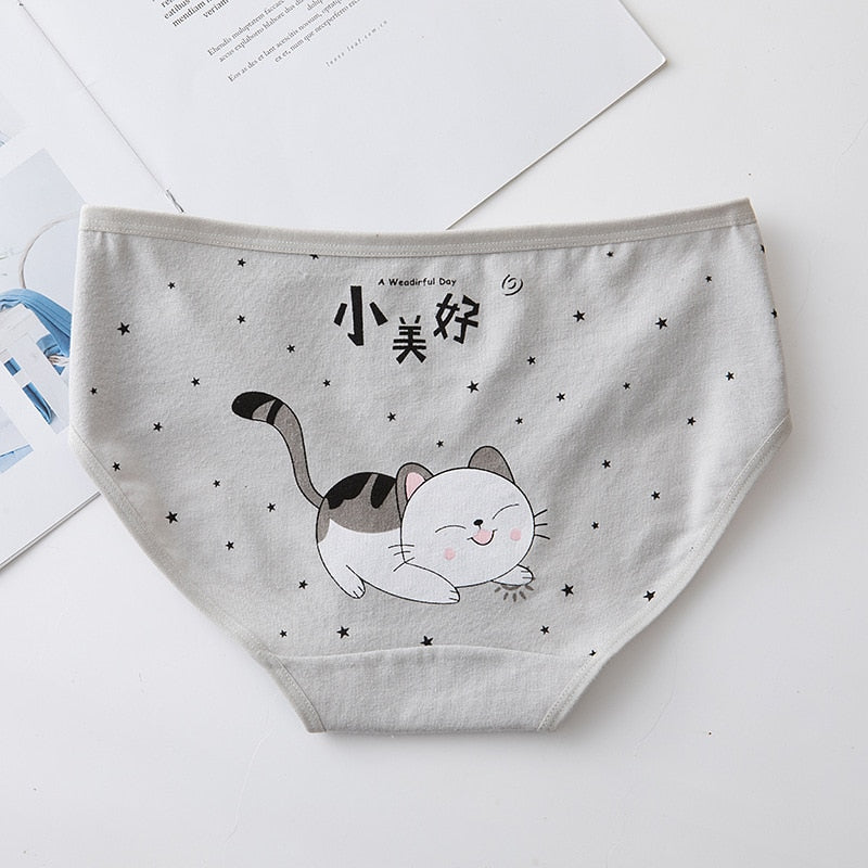 Cute Cat Panties - Grey / M - Cat panties
