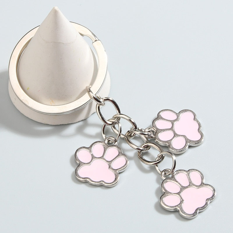 Cute Cat Paw Keychain - Pink - Cat Keychains