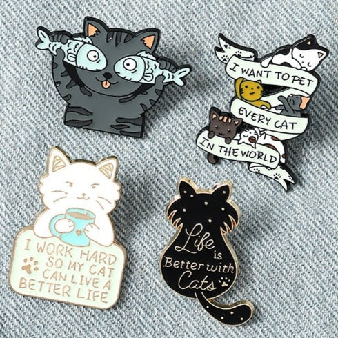 Cute cat pins