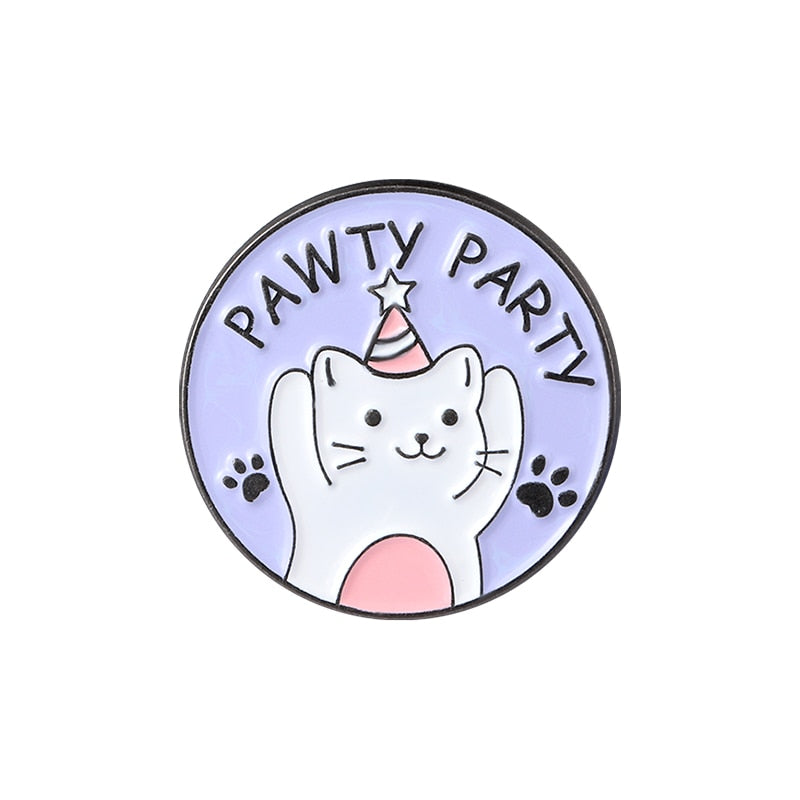 Cute cat pins - pawty party