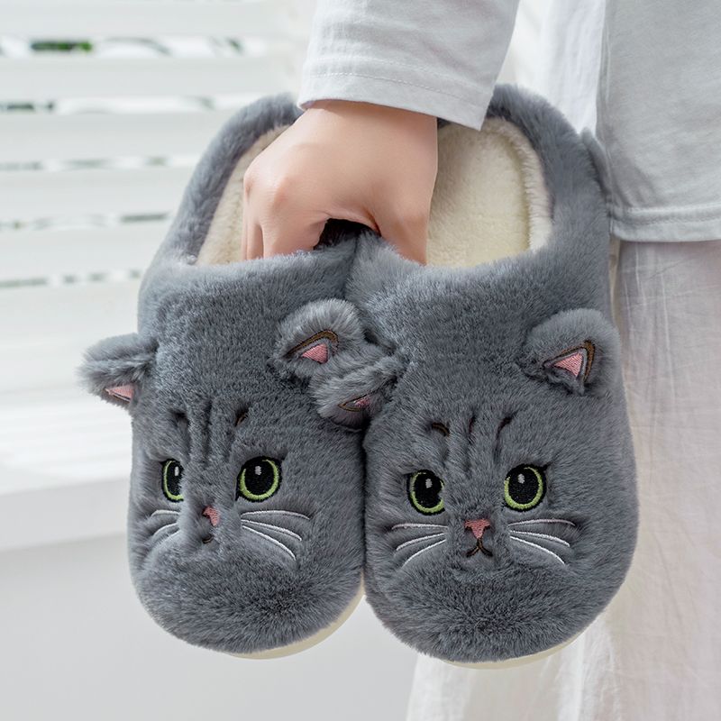Cute Cat Slippers - Gray / CN 36-37 / China - Cat slippers