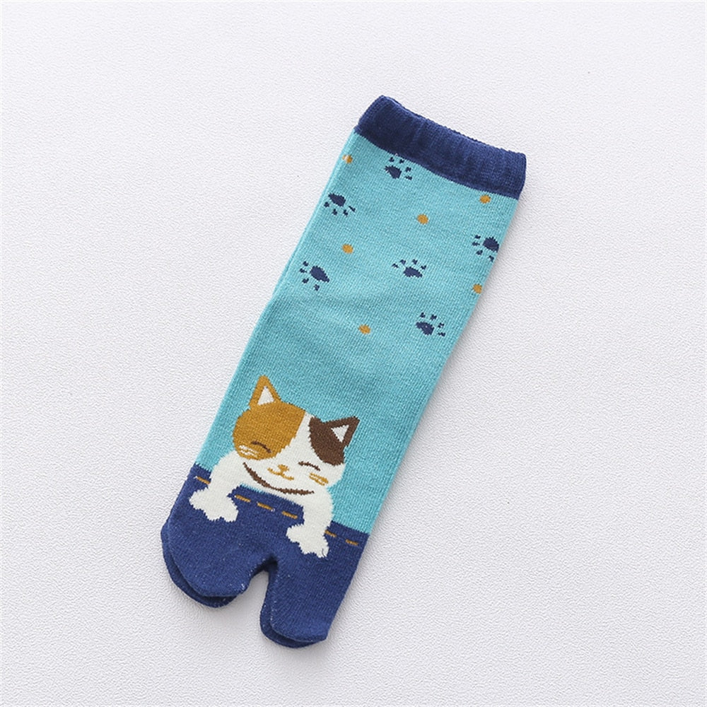Cute Cat Socks - Blue - Cat Socks