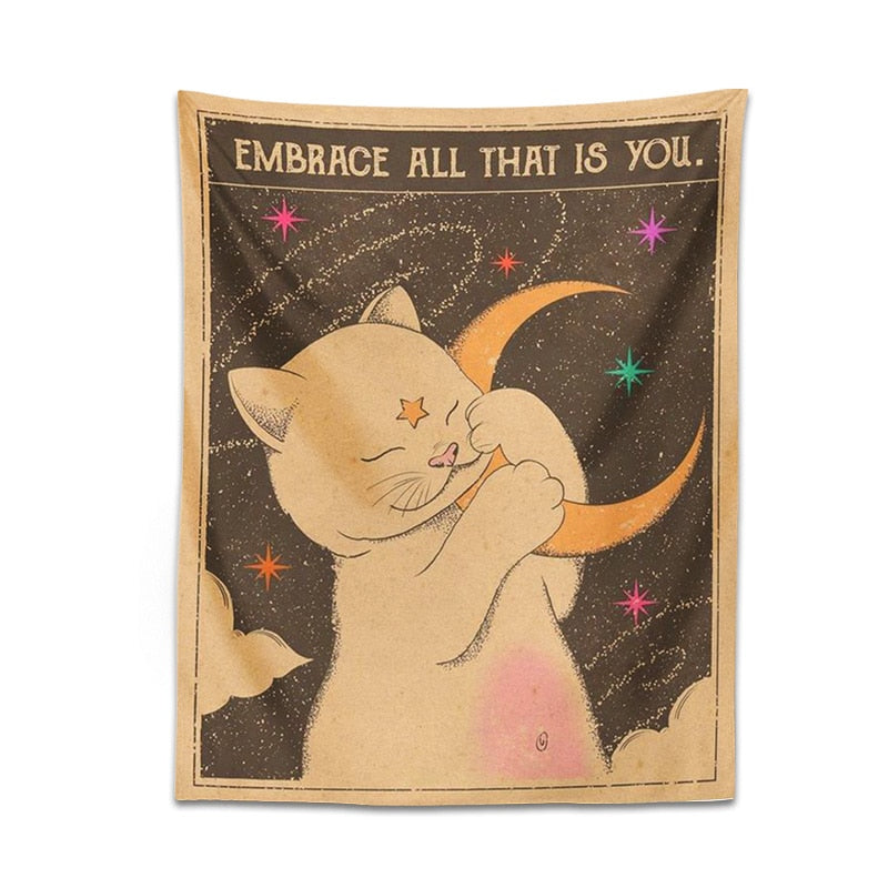 Cute Cat Tapestry - Moon - Cat Tapestry