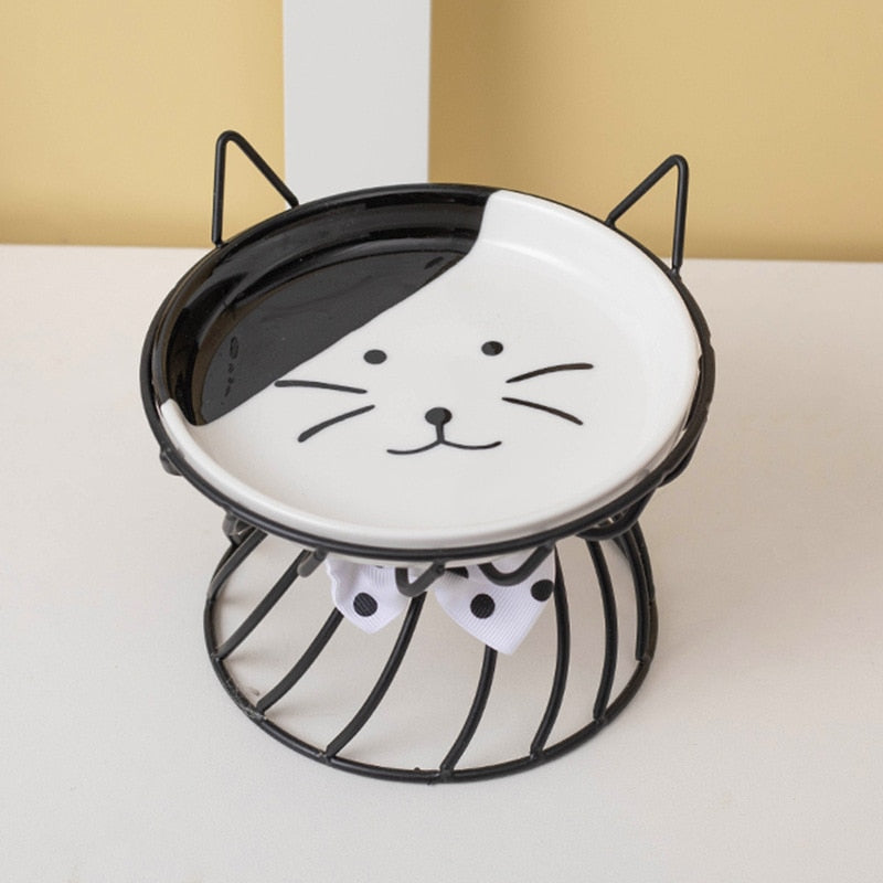 Cute Ceramic Cat Bowl - Black - Cat Bowls