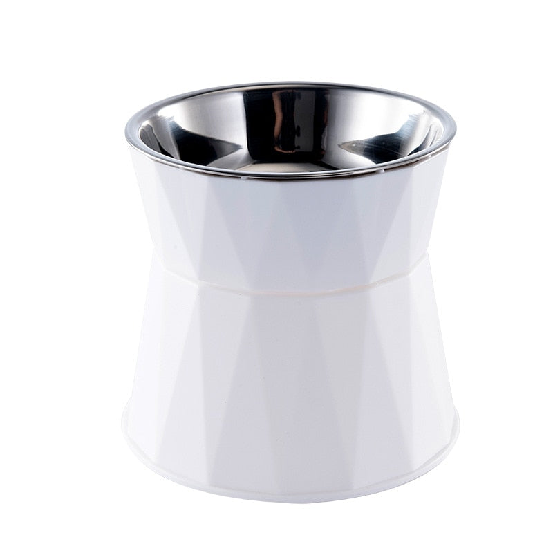 Cute Elevated Cat Bowl - White - Cat Bowls