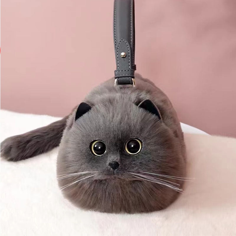 Cute Grey Handbag - Cat Handbag