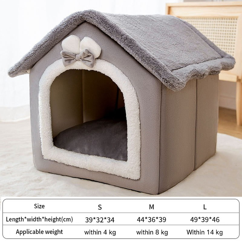 Cute House Cat Bed - Grey Rabbit / S