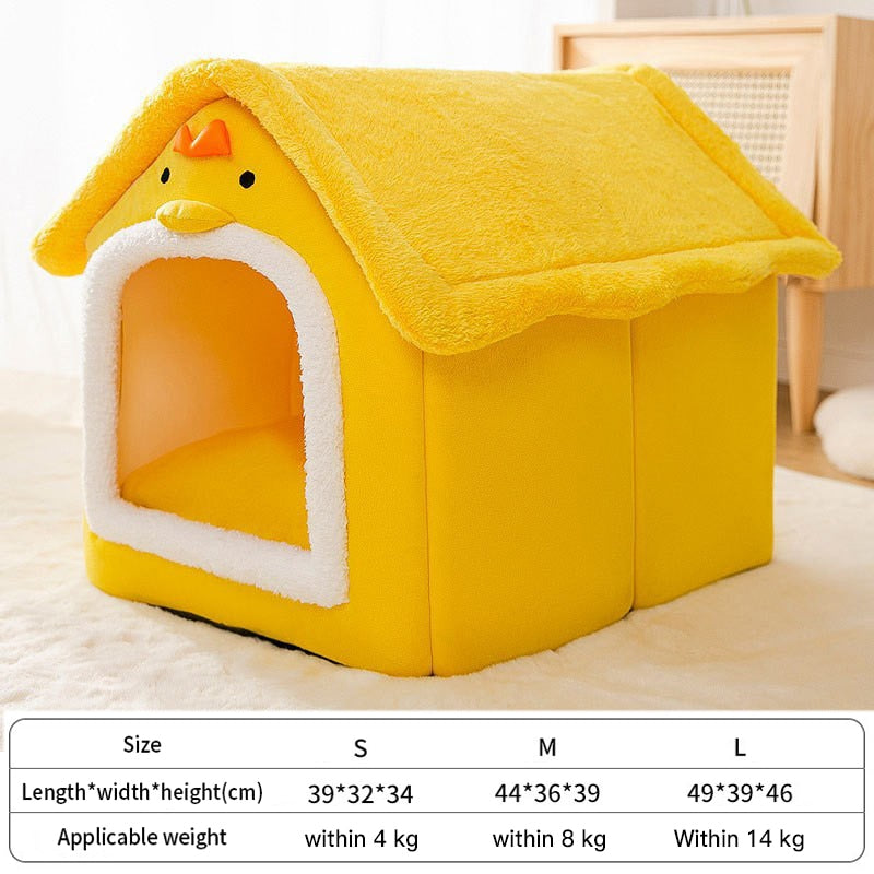 Cute House Cat Bed - Yellow Chick / S