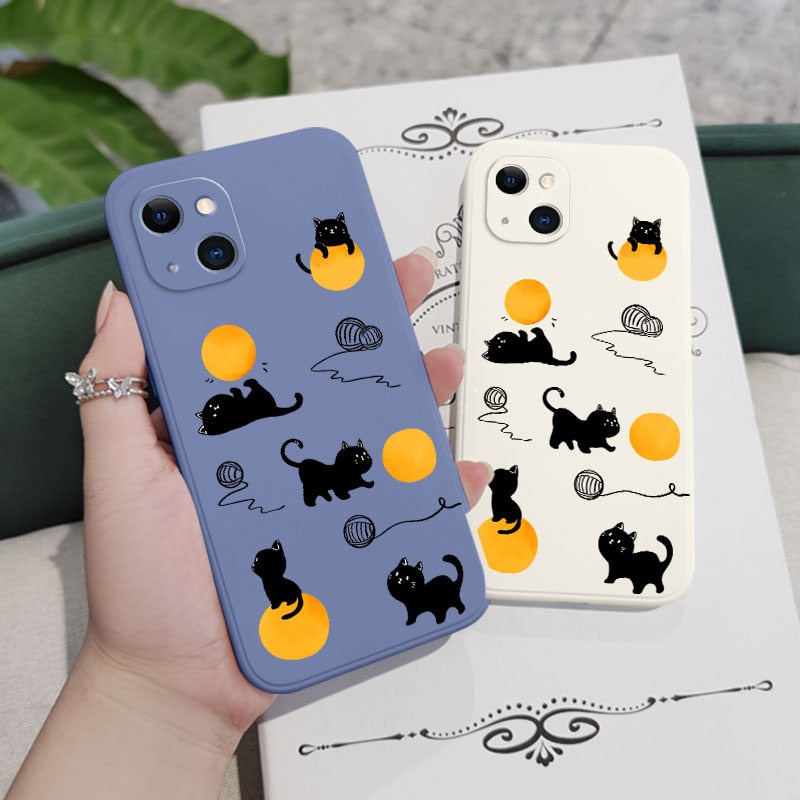 Cute iPhone Black Cat Phone Case - Cat Phone Case