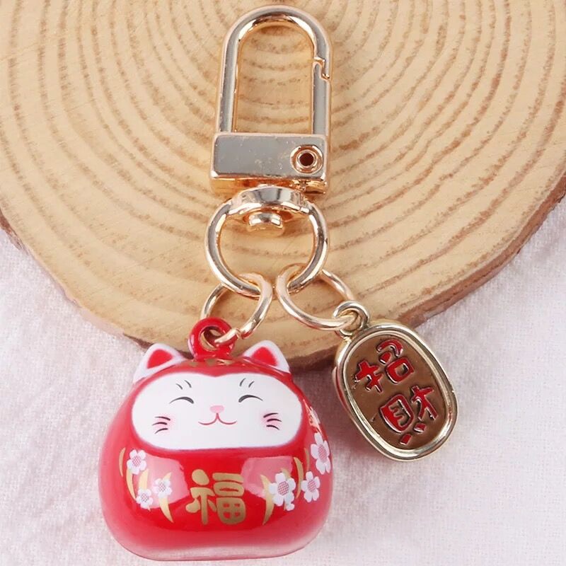 Cute Japanese Cat Keychain - Red - Cat Keychains