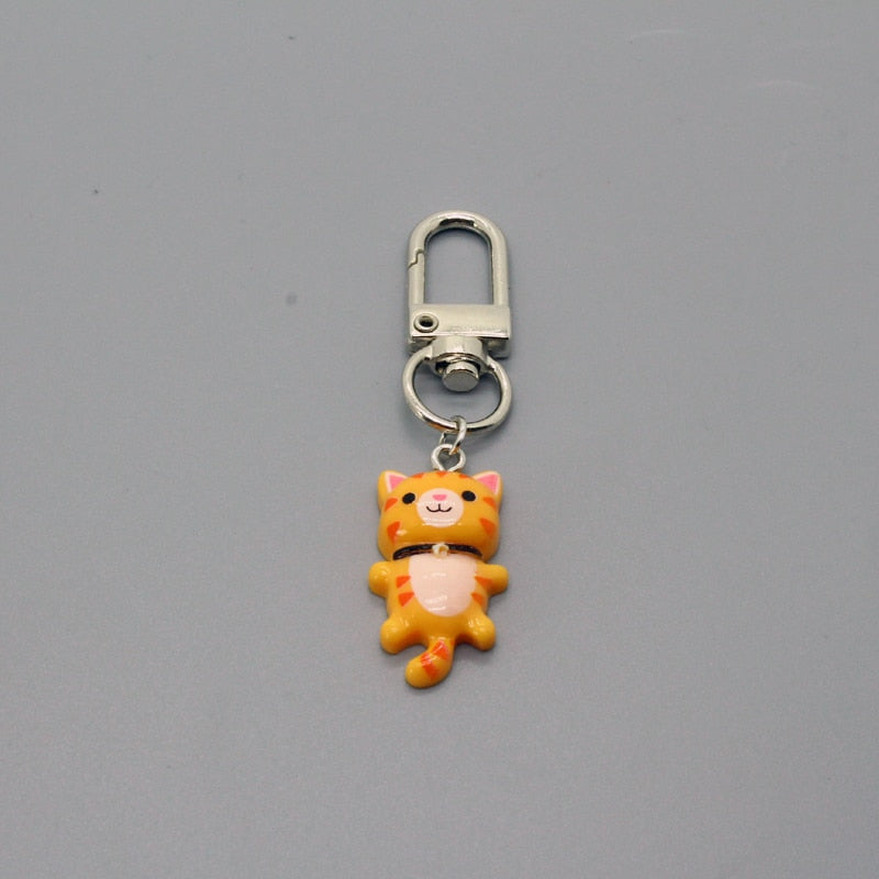 Cute Kitty Cat Keychain - Orange - Cat Keychains