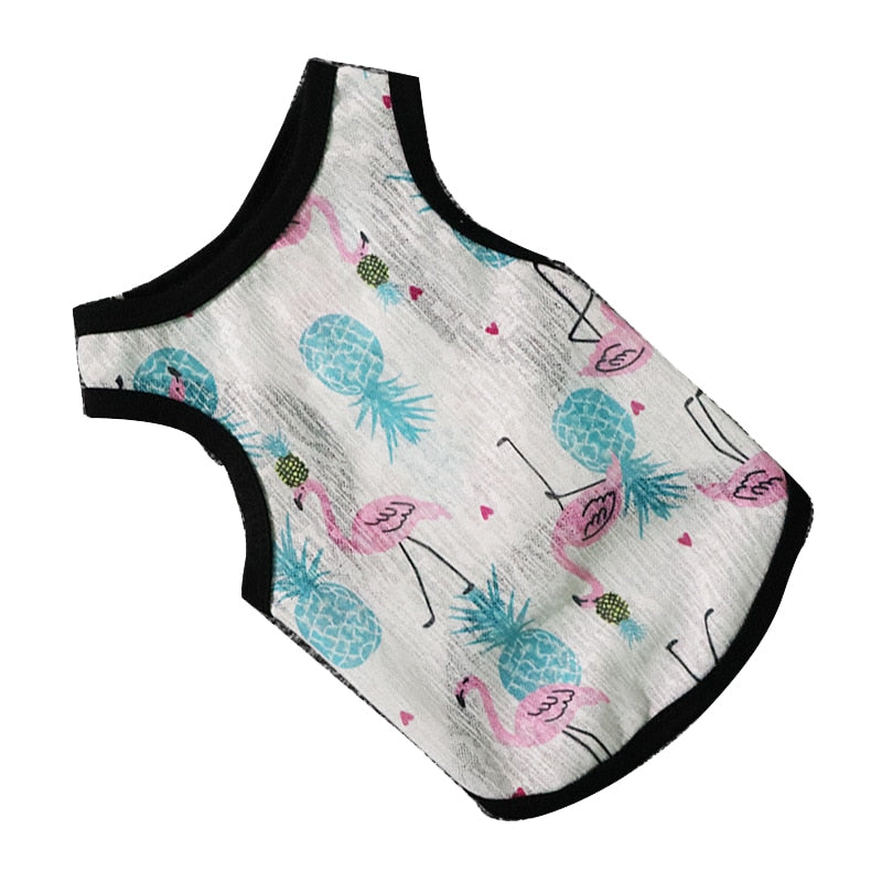 Cute Print Breathable Clothes for Cat - Flamingo / XS -