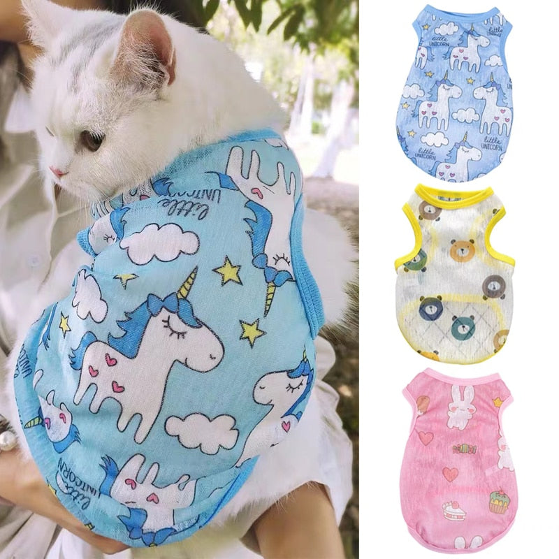 Cute Print Breathable Clothes for Cat - Clothes for cats