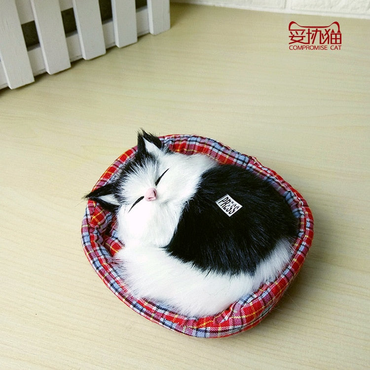 Cute Realistic cat plush - Black