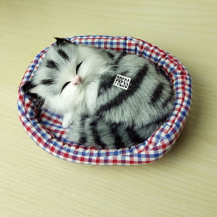 Cute Realistic cat plush - Gray