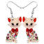 Dangle Drop Cat Earrings - Brown - Cat earrings