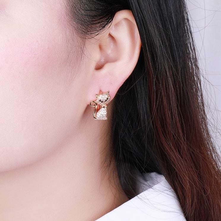 Dangling Cat Earrings - Cat earrings