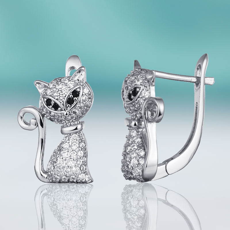 Dangling Cat Earrings - Cat earrings