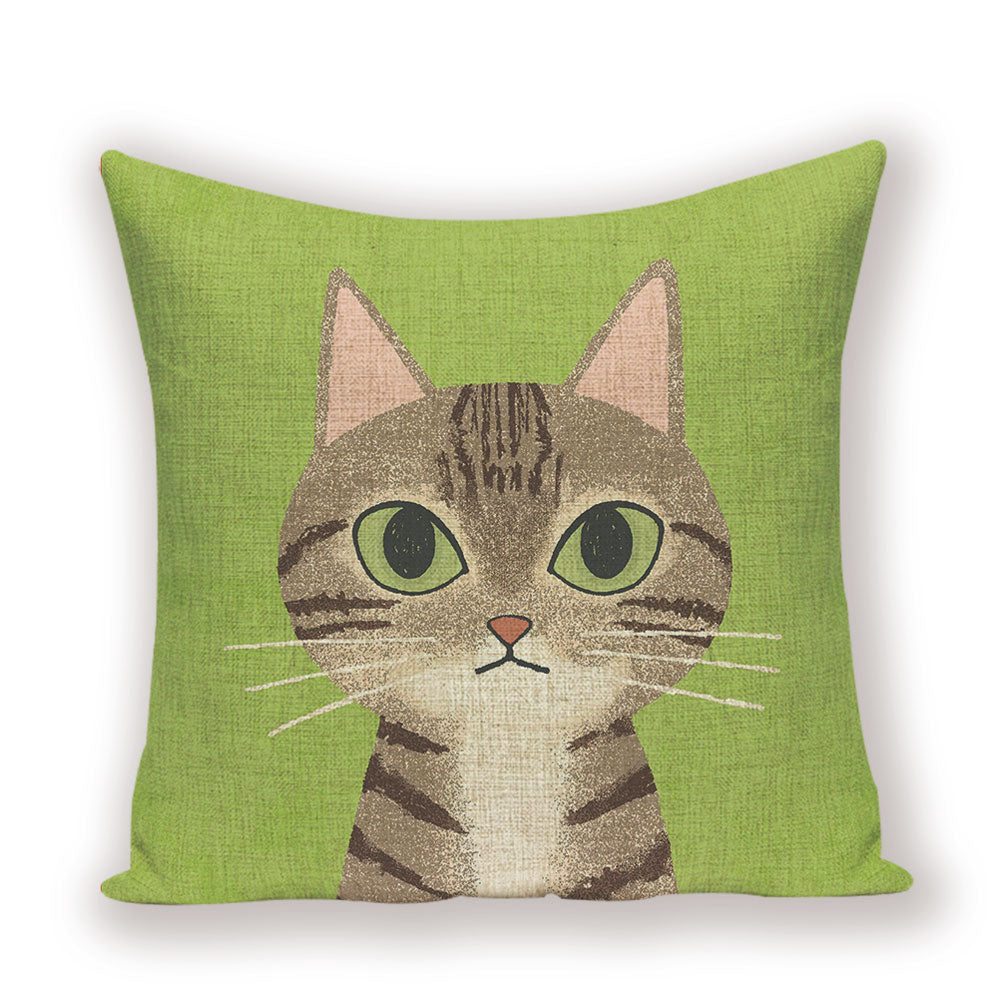 Decorative Cat Pillows - 45x45cm / Green
