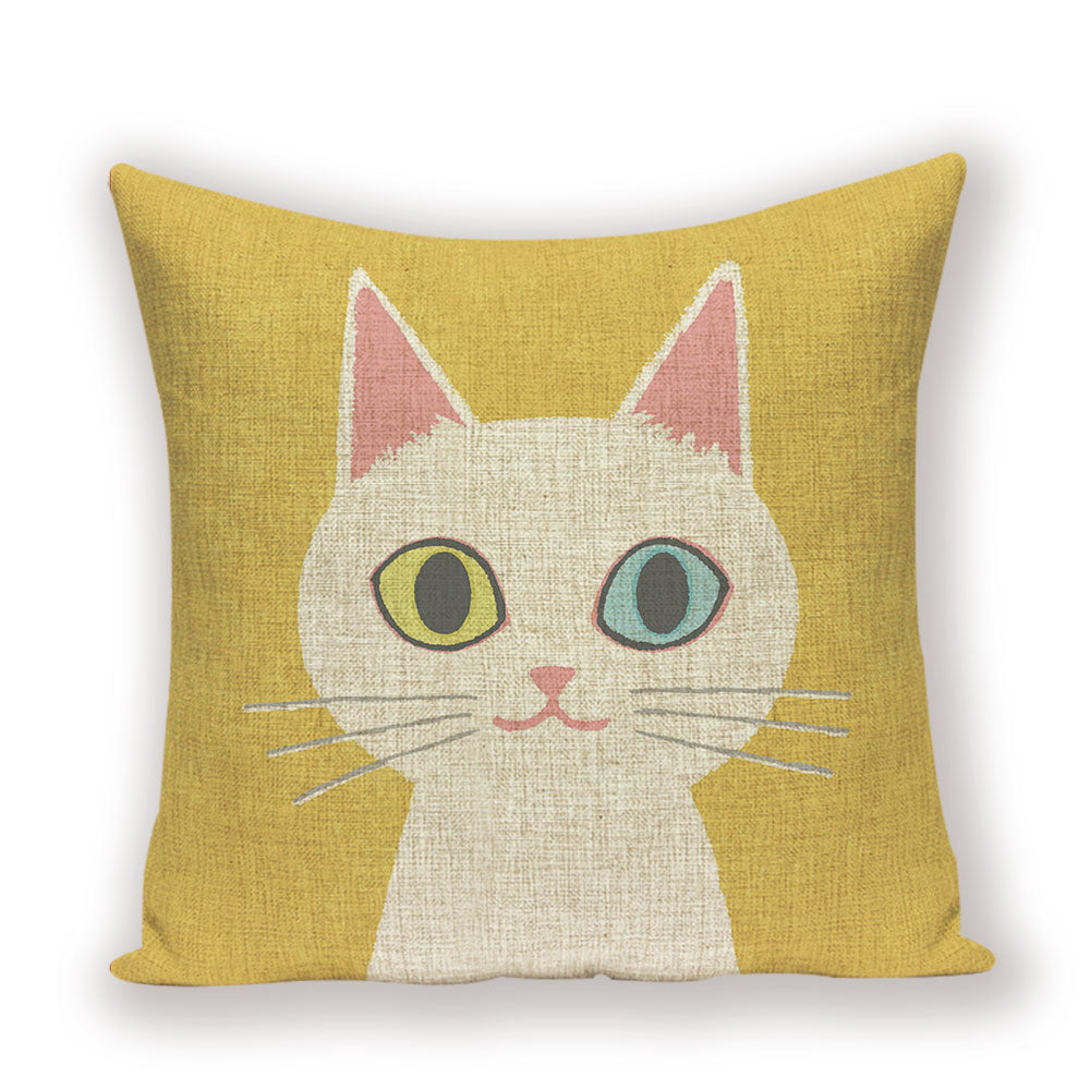 Decorative Cat Pillows - 45x45cm / Yellow