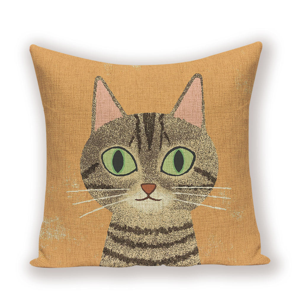 Decorative Cat Pillows - 45x45cm / Light Brown