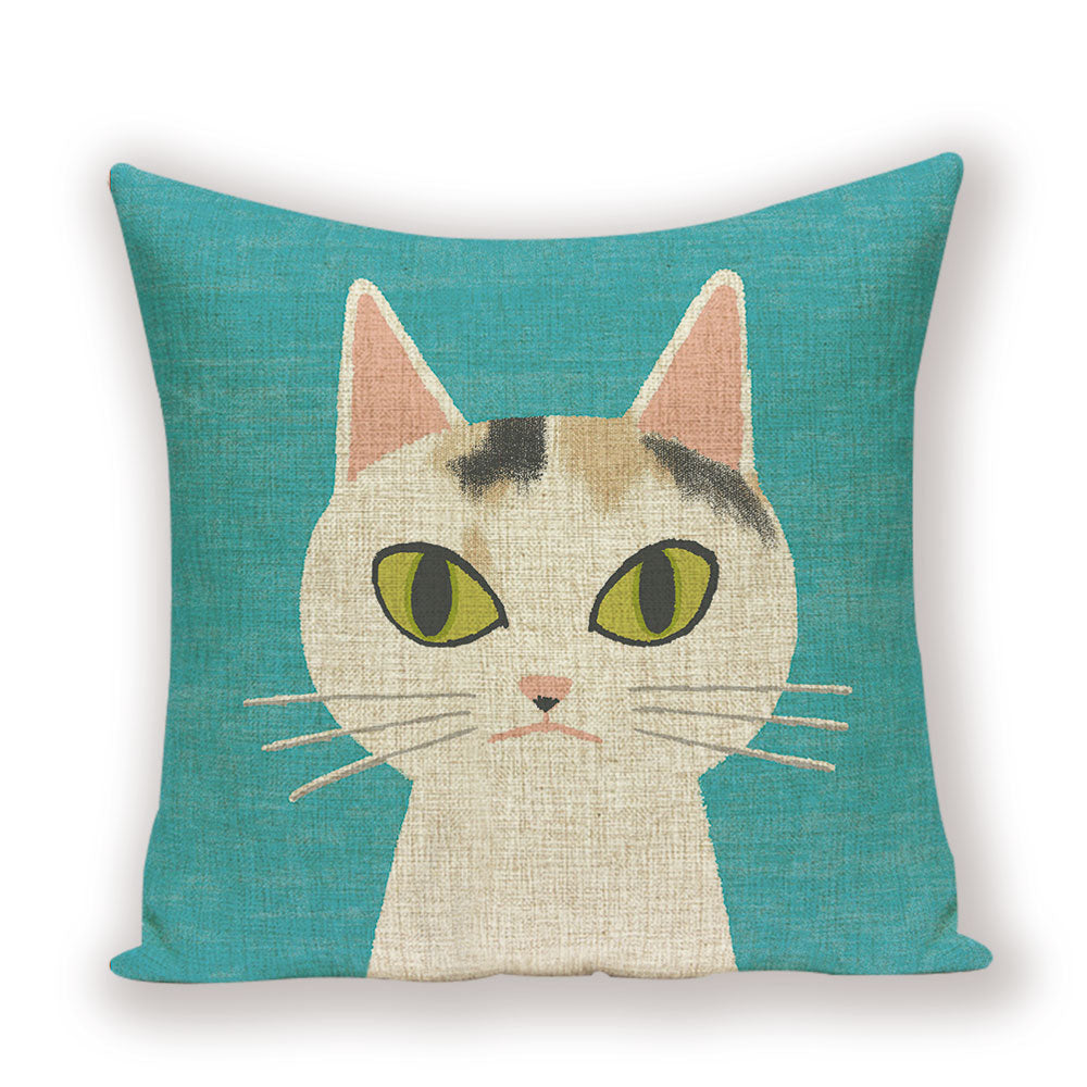 Decorative Cat Pillows - 45x45cm / Blue