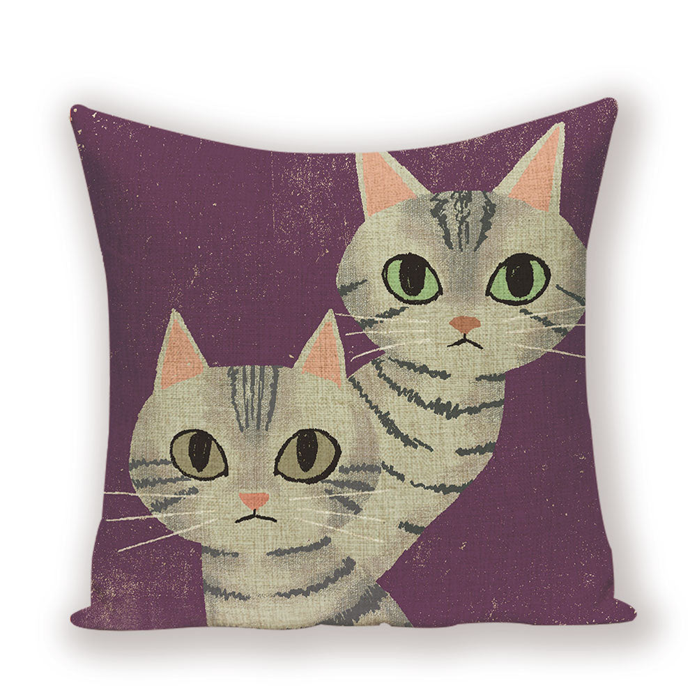 Decorative Cat Pillows - 45x45cm / Violet