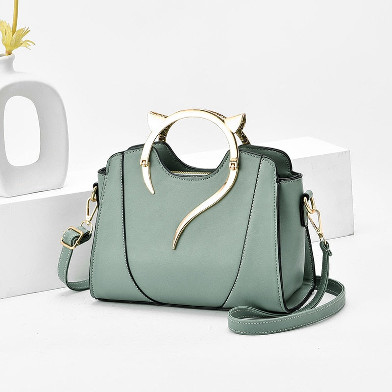 Designer Cat Handbag - Green - Cat Handbag