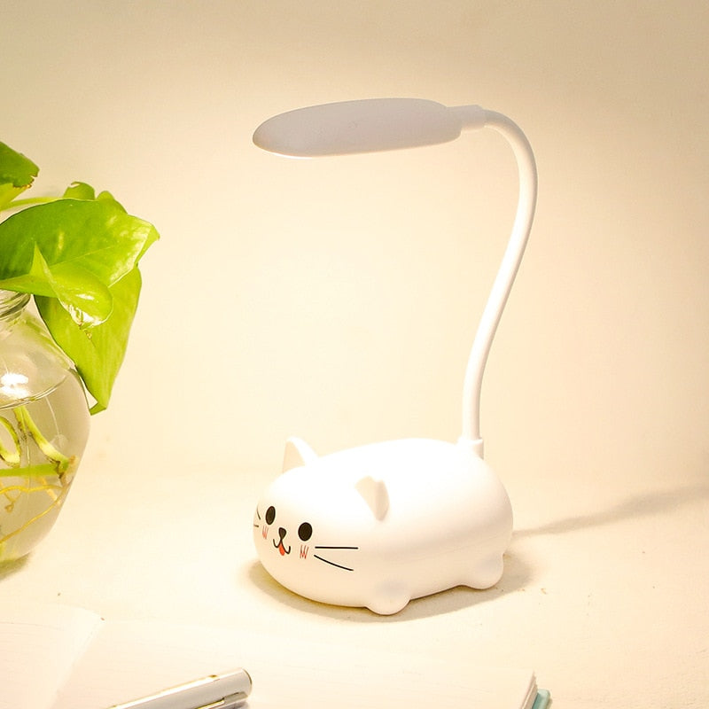 Desk Cat Night Lamp - White
