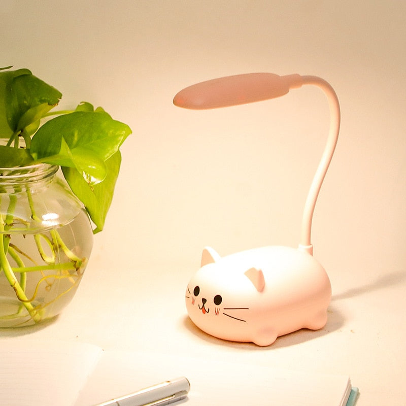 Desk Cat Night Lamp - Pink