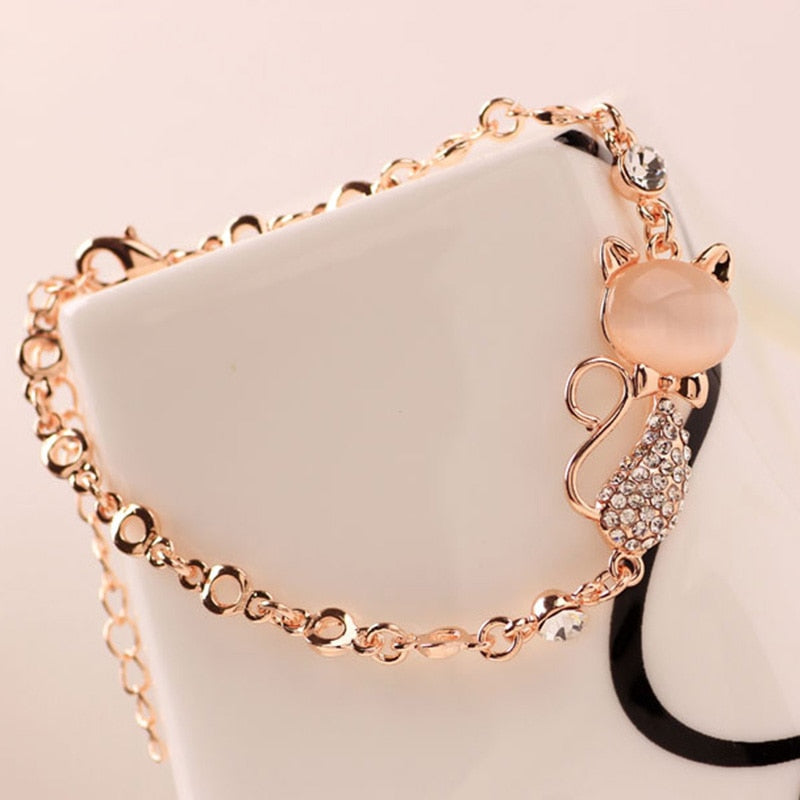 Diamond Cat Bracelet - Cat bracelet